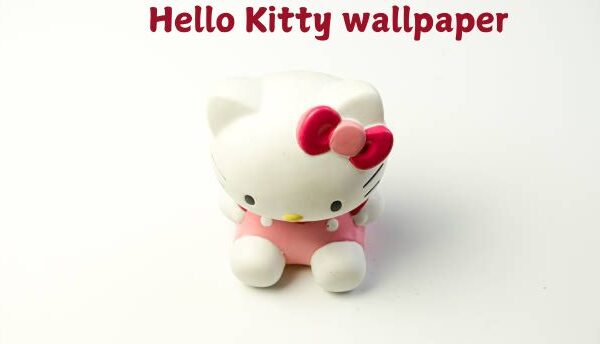 Cute Hello Kitty wallpaper design featuring pastel pink tones and bows.