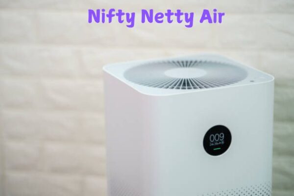 Nifty Netty Air air purifier in a modern living room