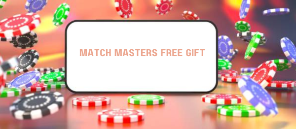 A smartphone displaying the Match Masters game with free gift notifications