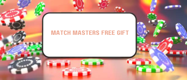 A smartphone displaying the Match Masters game with free gift notifications